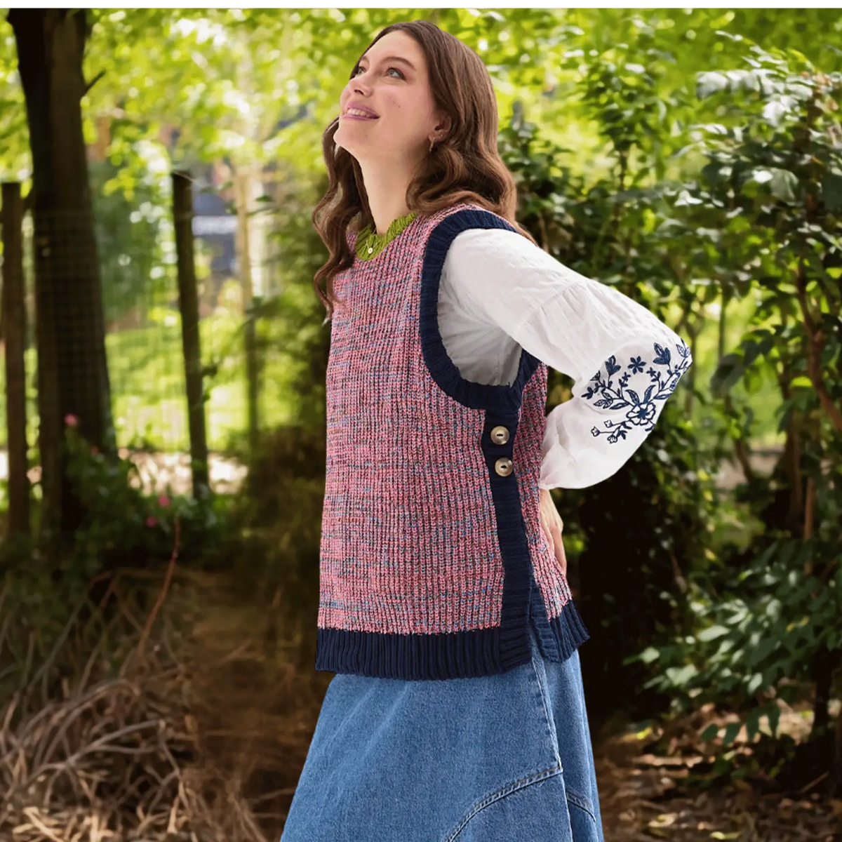 Cara & The Sky Ada Sleeveless Jumper, Navy