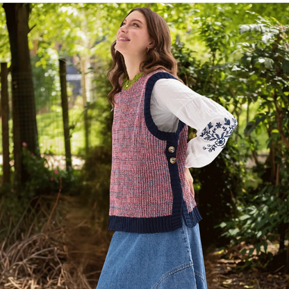 Cara & The Sky Ada Sleeveless Jumper, Navy