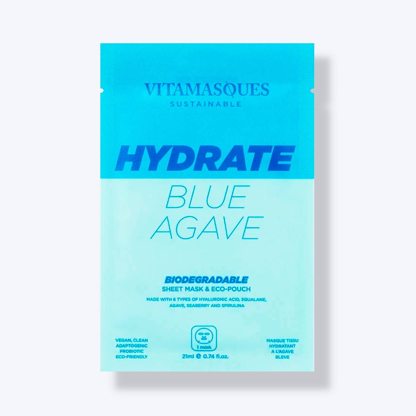 Hydrate Blue Agave Biodegradable Face Sheet Mask
