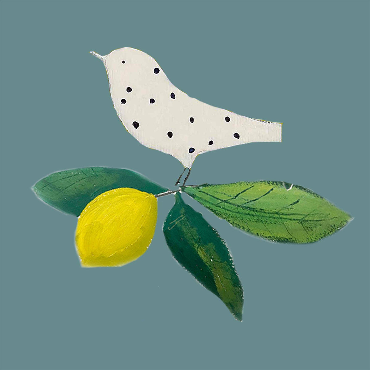 Dotty Bird with Lemons Gift Wrapping/Patterned Paper