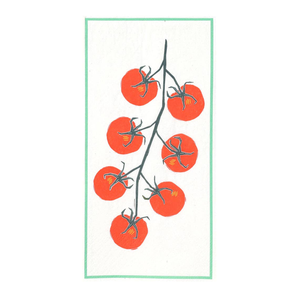 Tomato Long Lunch Paper Napkins - 16 Pack | Summer Dinner Napkins |