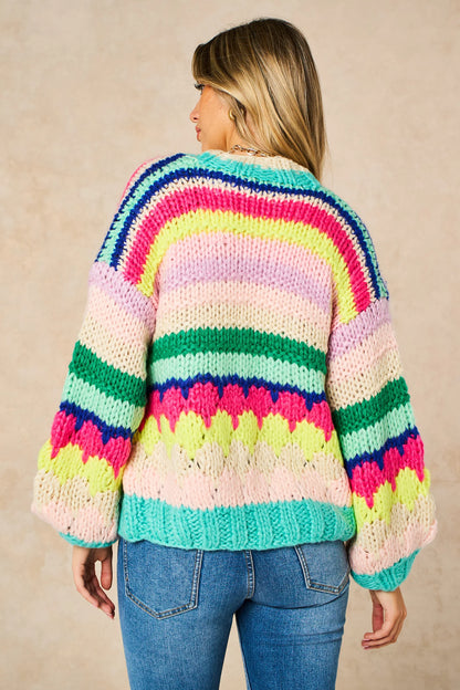 Hand Knitted Cardigan - Multicolour