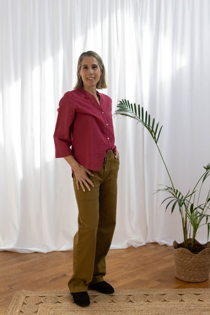 Linen Blouse - Strawberry