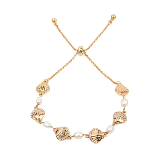 Gold Shell & Pearl Bracelet