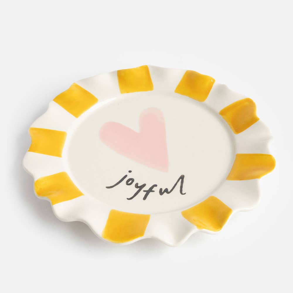 Joyful Pink Heart Plate