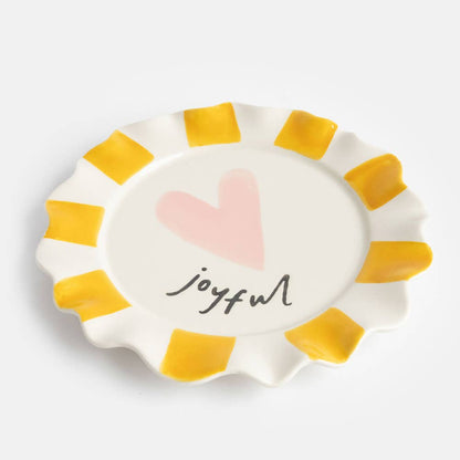 Joyful Pink Heart Plate