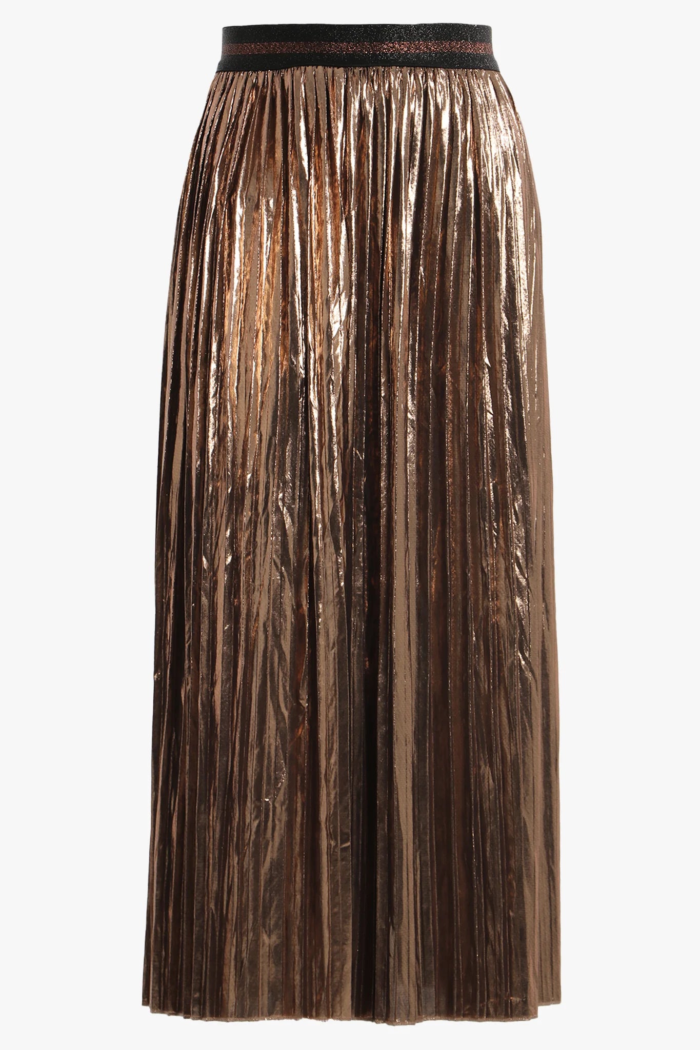 Bronze Foil Pleated Skirt
