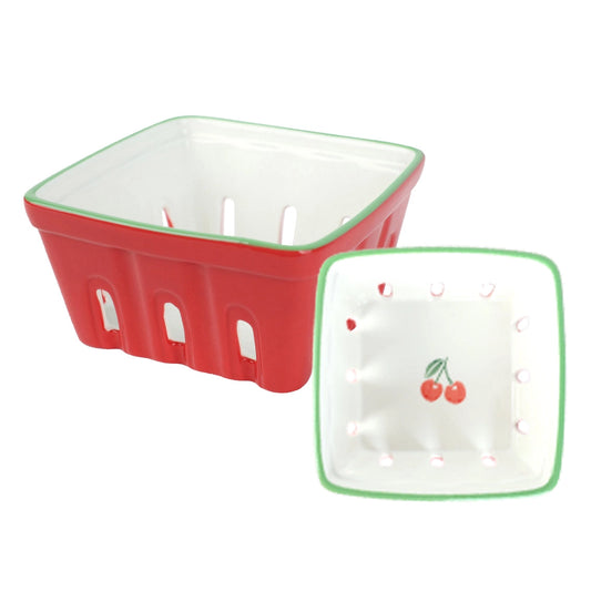 Ceramic Fruit Punnet - Cherries