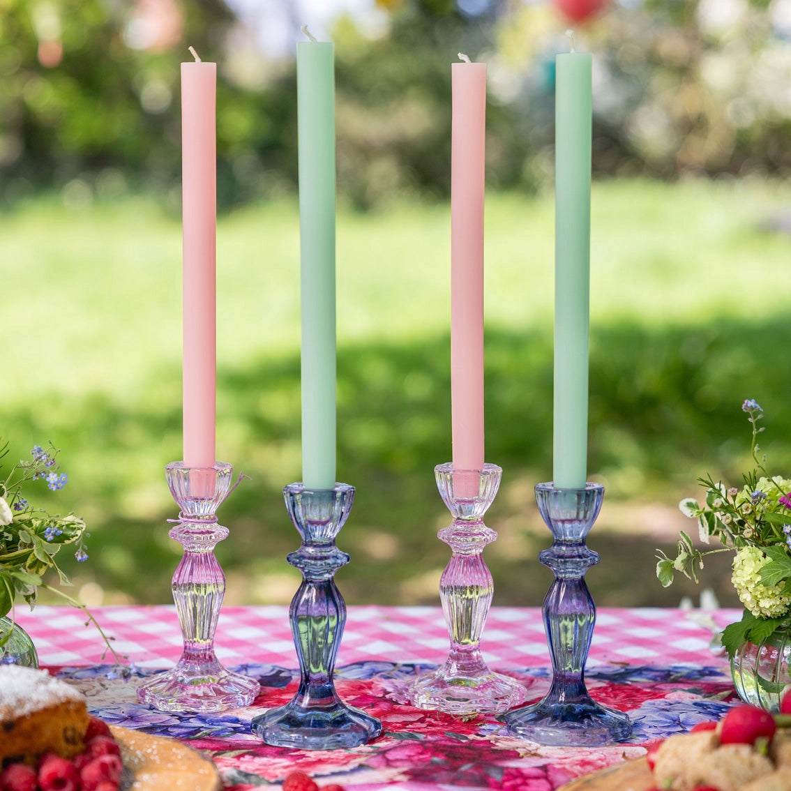 Pink Glass Candle Holder | Home Decor