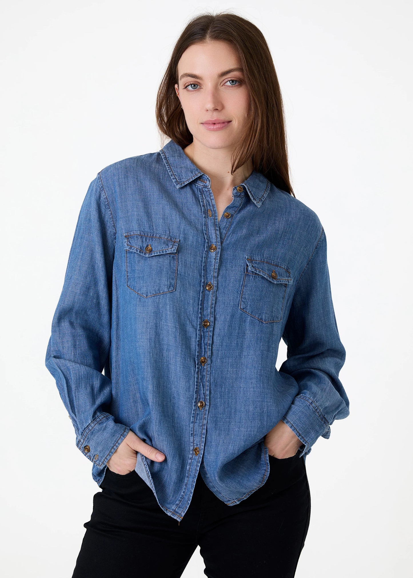 Denim Shirt with Pockets