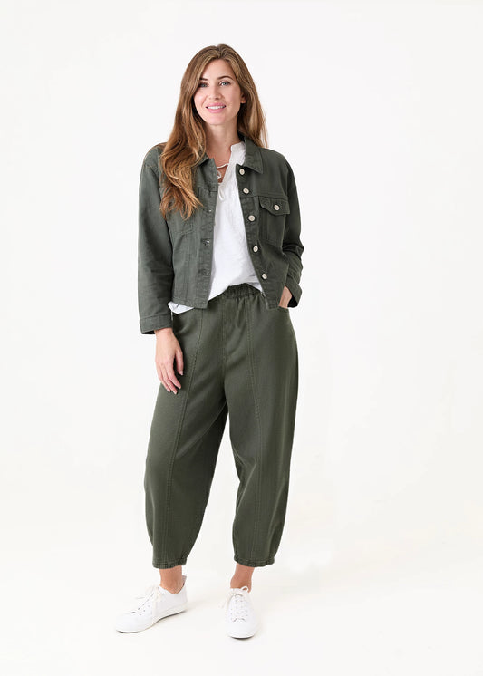 Khaki Barrel Jeans
