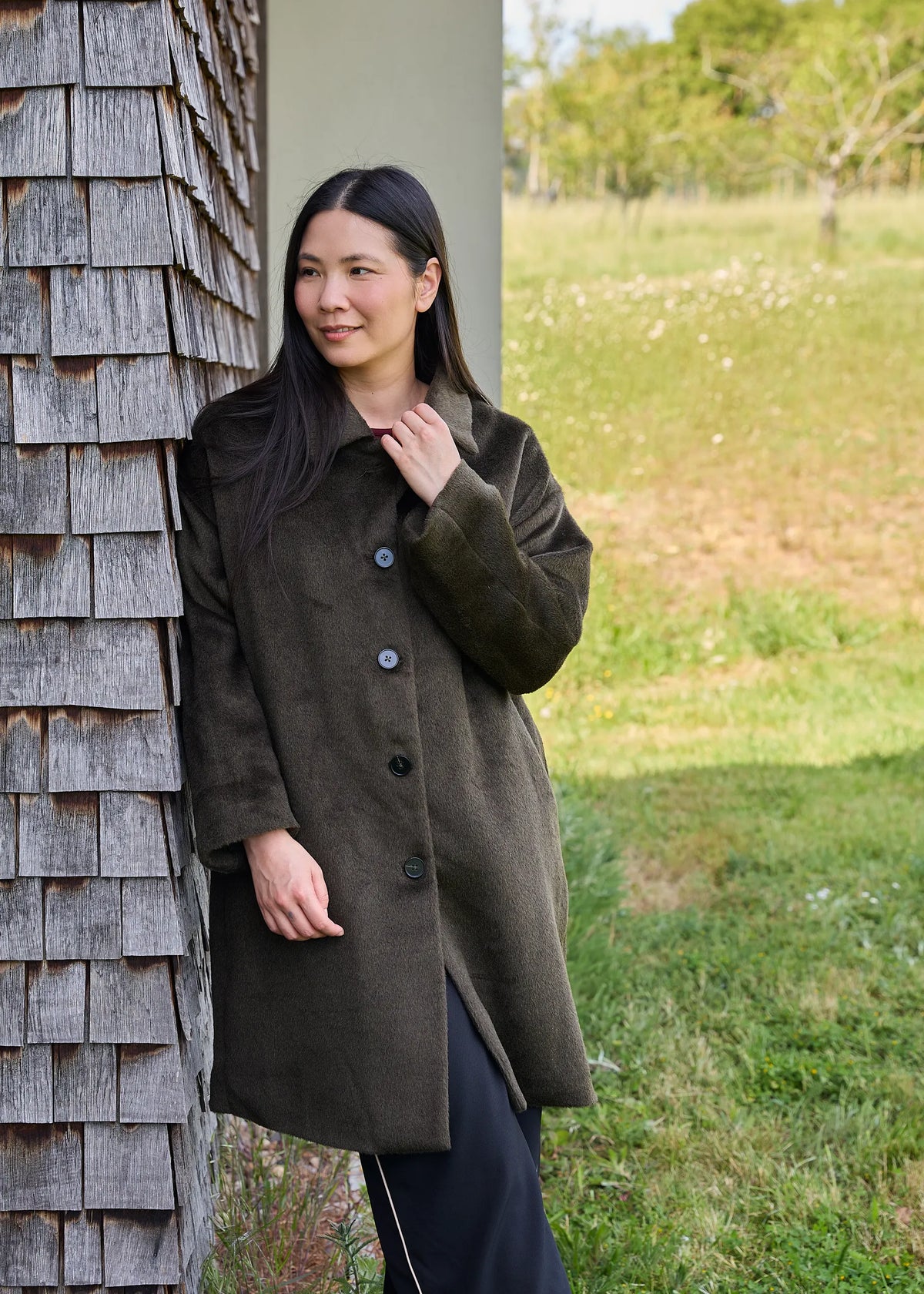 Olive Alpaca Blend Coat
