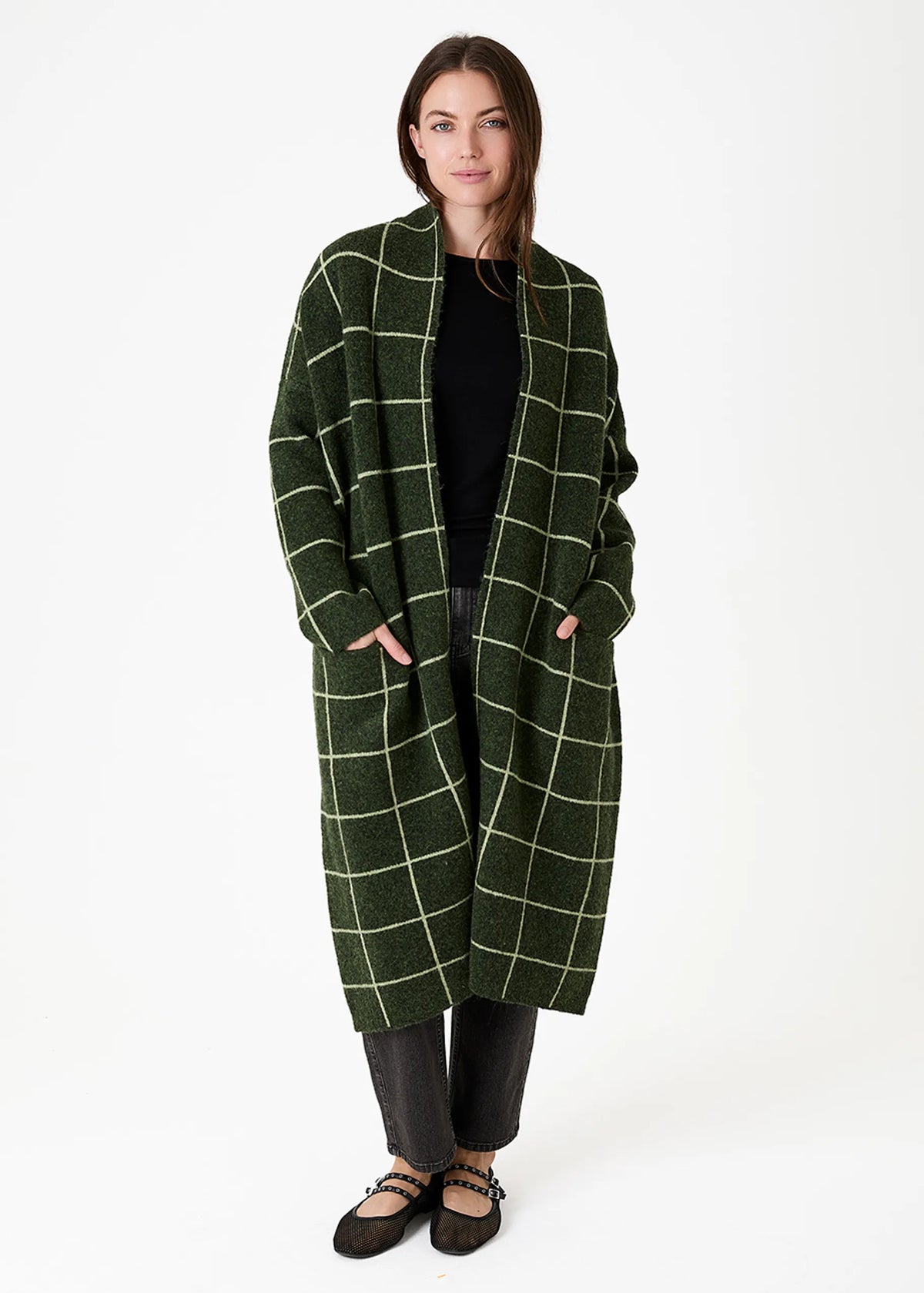 Forest Green Check Coatigan