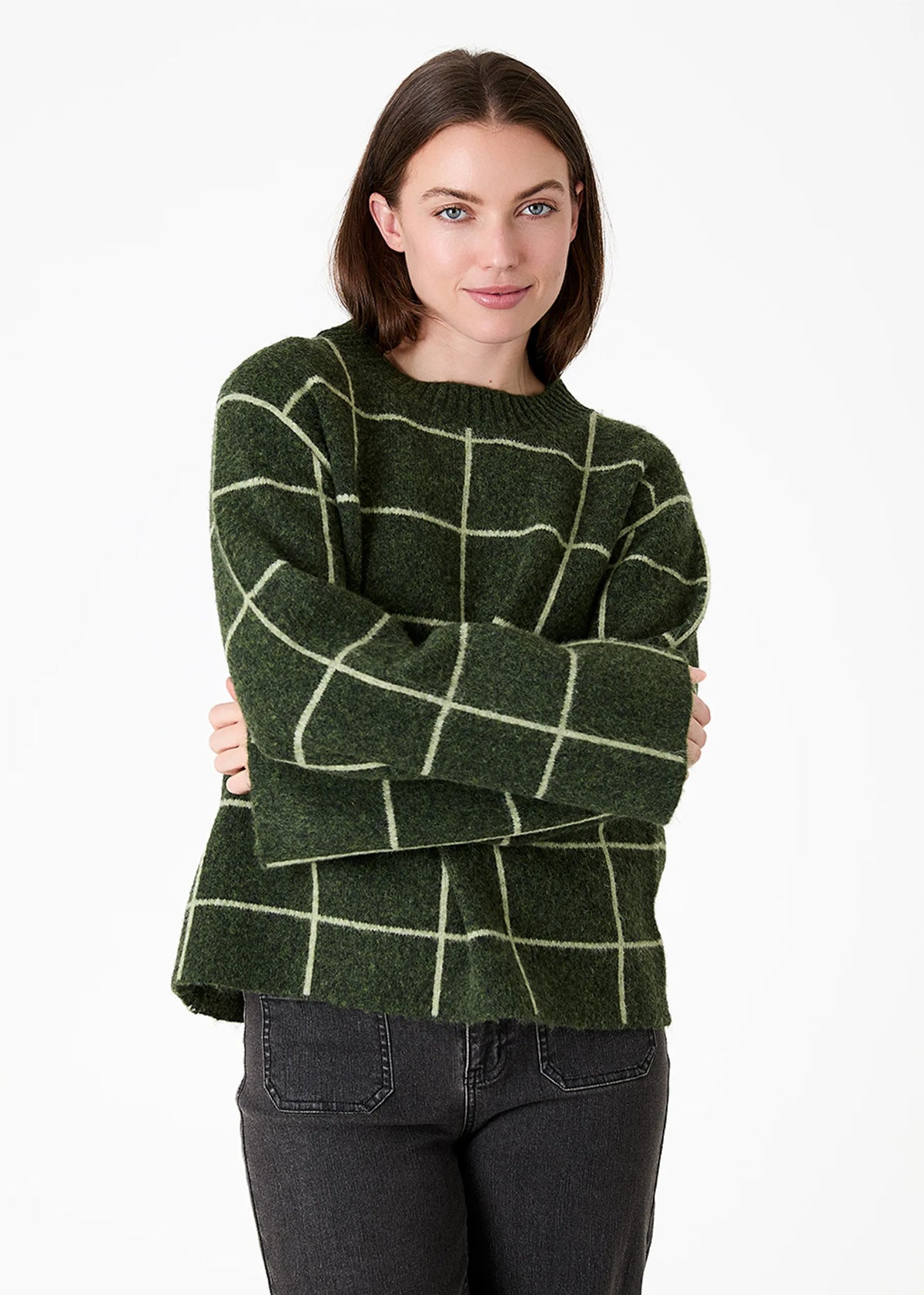 Forest Green Check Jumper