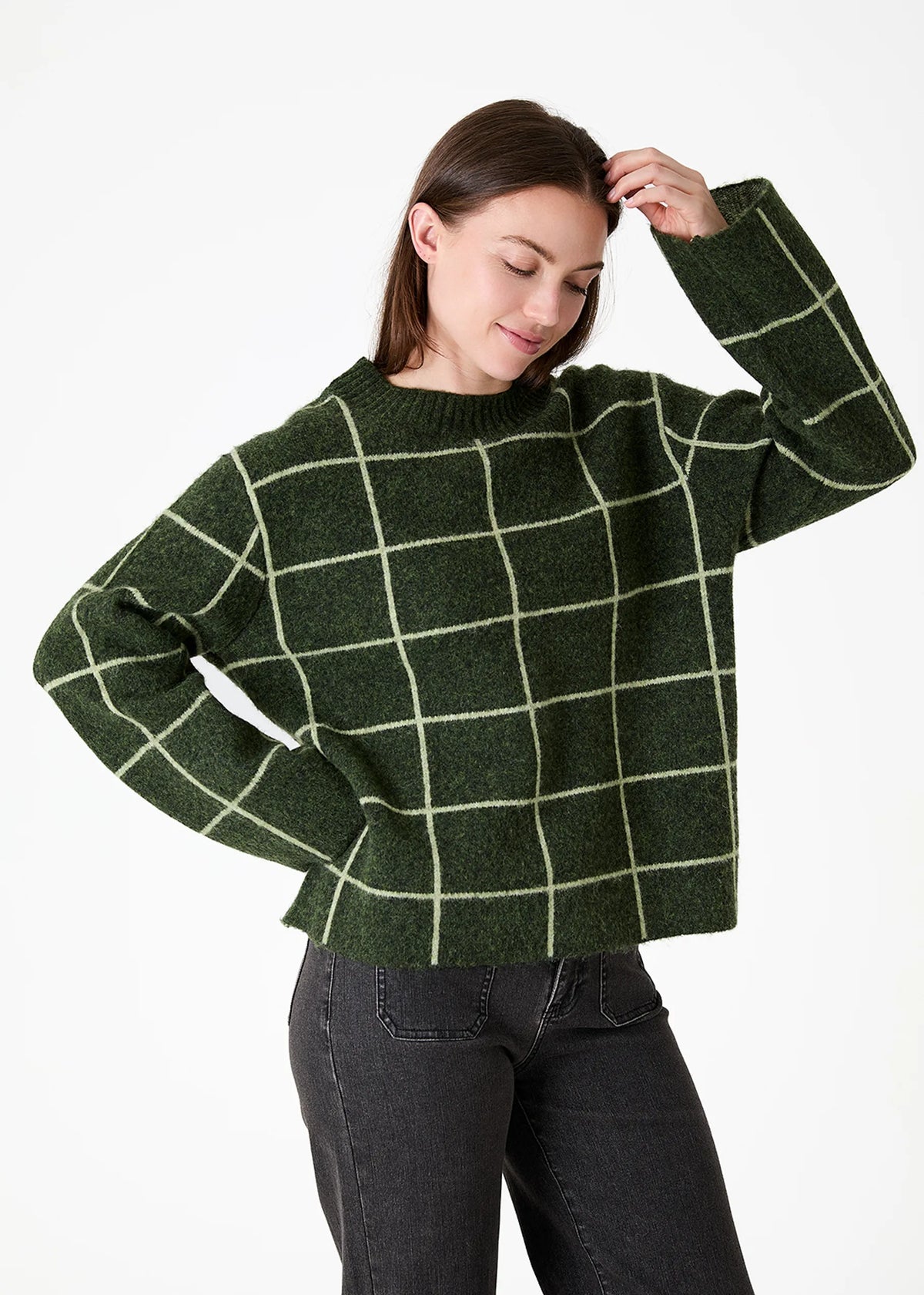 Forest Green Check Jumper