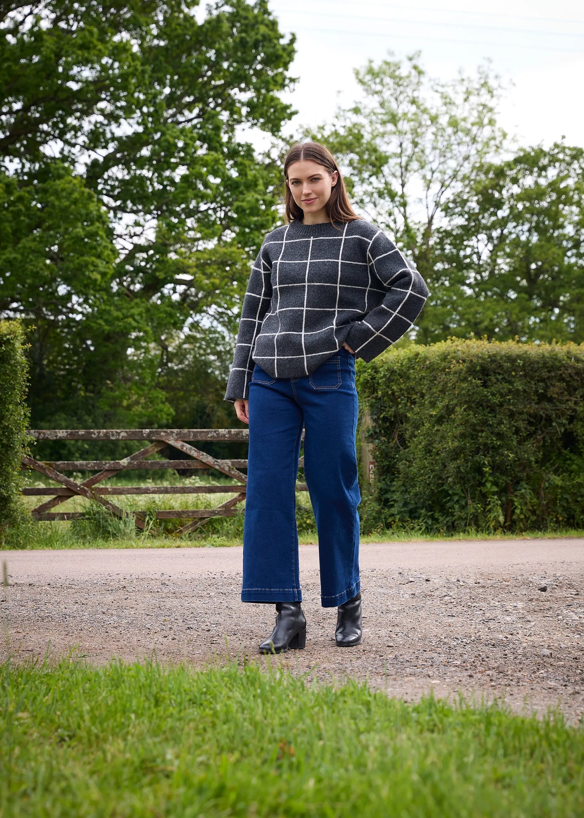 Slate Grey Check Jumper