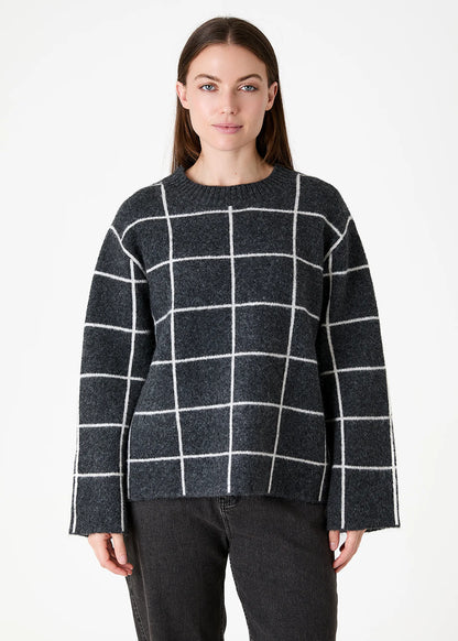 Slate Grey Check Jumper