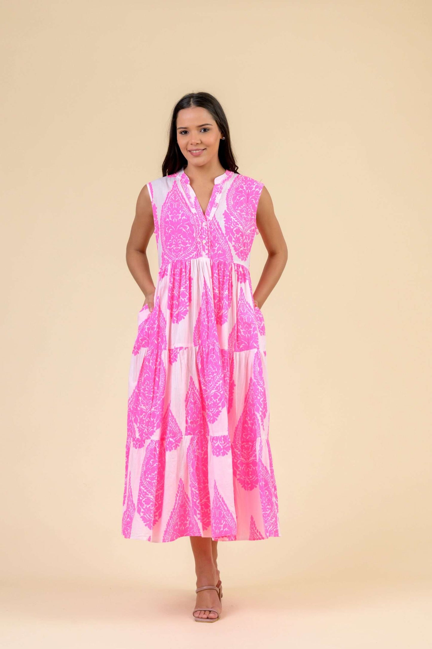 Geisha Dress - Neon Pink