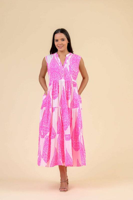 Geisha Dress - Neon Pink