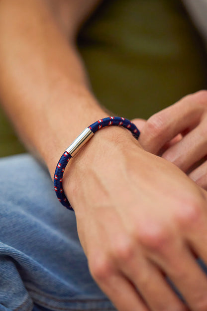 Navy With Red Cord Bracelet