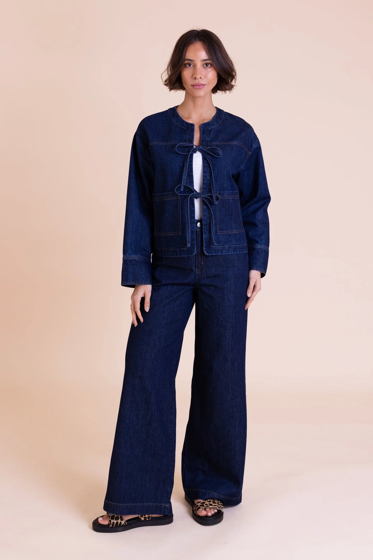 Dark Denim Wide Leg Jeans
