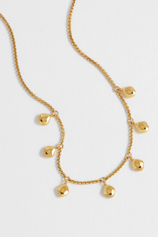 Multi Pebble Necklace - Gold Plated