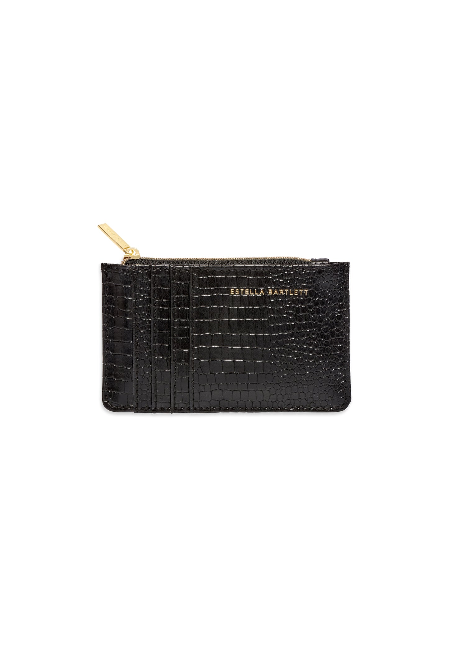 Card Purse - Black Mock Croc