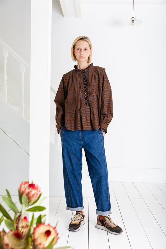 Etienne Shirt in Midnight/Tan
