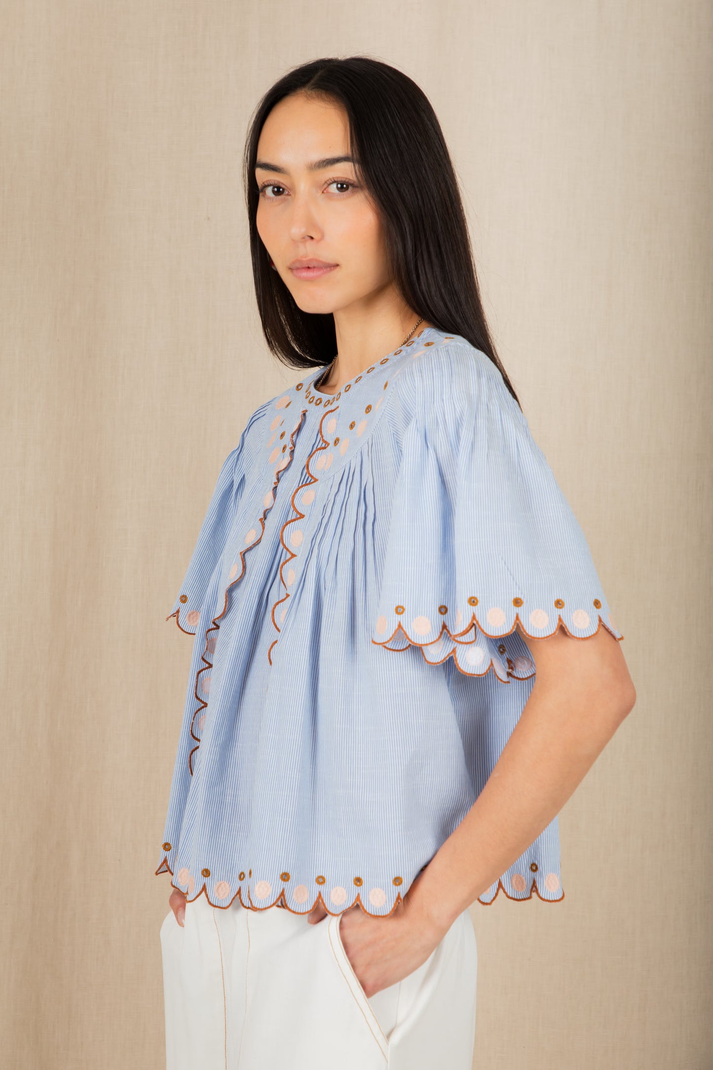 Flora Blouse in Blue
