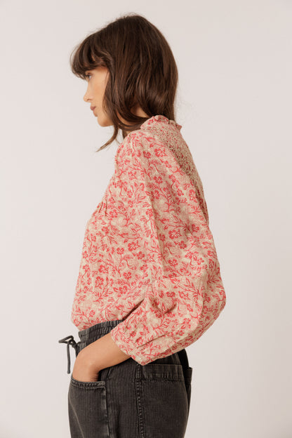 Indi & Cold Red Floral Smock Blouse