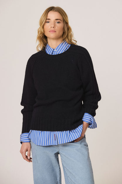 Indi & Cold Navy Ribbed Jumper