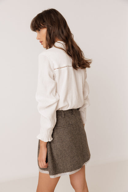 Indi & Cold White Shirt, Lace Collar