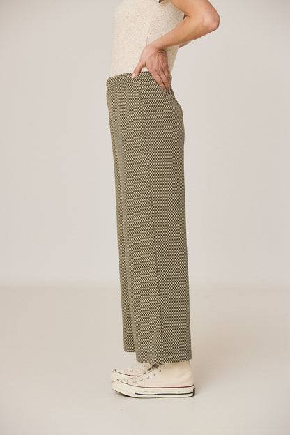 Indi & Cold Grey Checkered Wide Leg Culottes