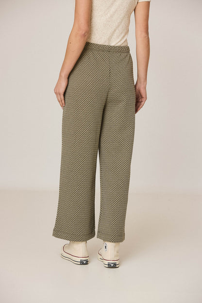 Indi & Cold Grey Checkered Wide Leg Culottes