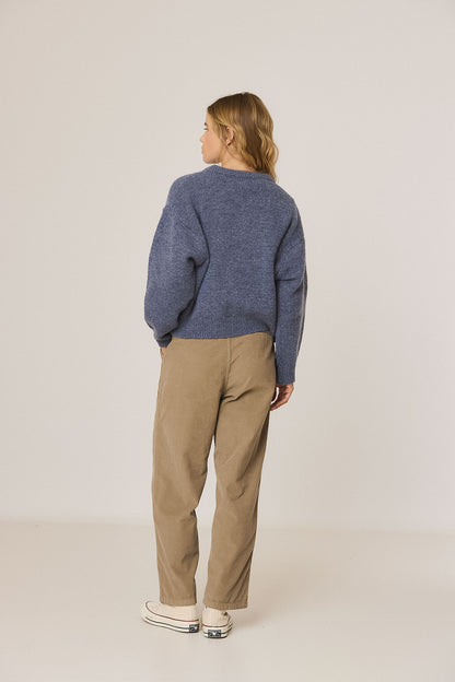 Indi & Cold Blue Zip Front Jumper
