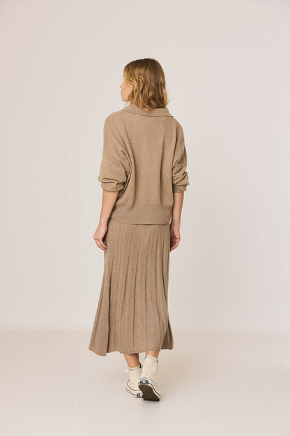 Indi & Cold Taupe Knitted Skirt