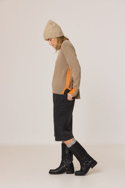 Indi & Cold Taupe and Orange Jumper