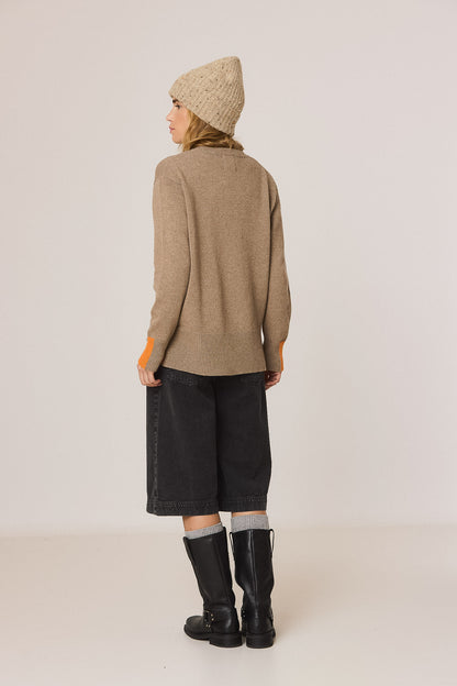 Indi & Cold Taupe and Orange Jumper