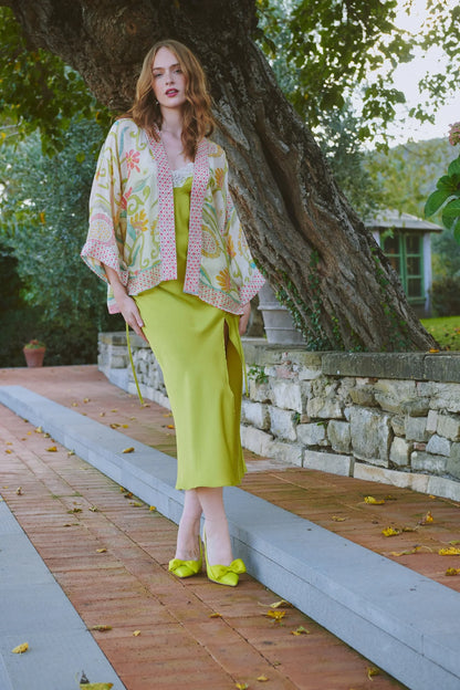 Giant Kantha Lime Kimono