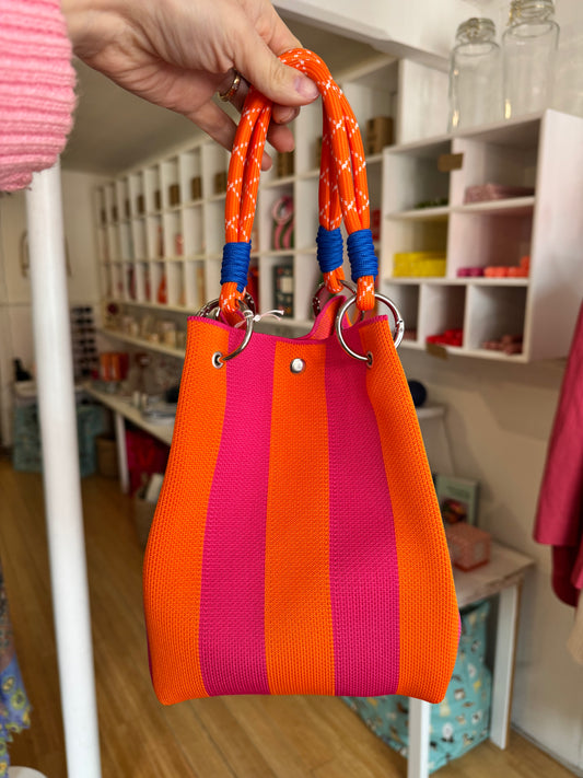 Orange/Pink Stripe Handbag
