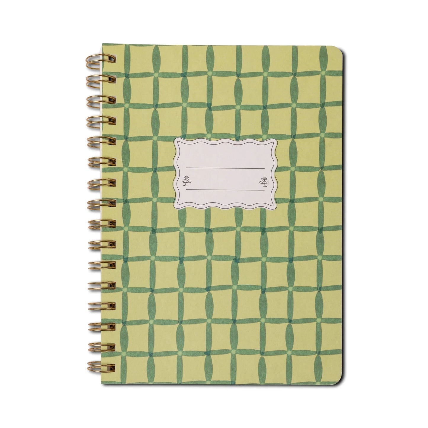 A5 Wire Notebook - Green Lattice