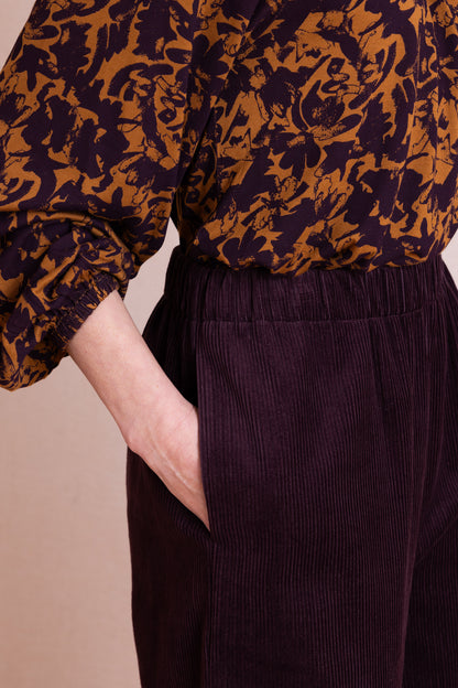 Burgundy Cord Bubble Trousers