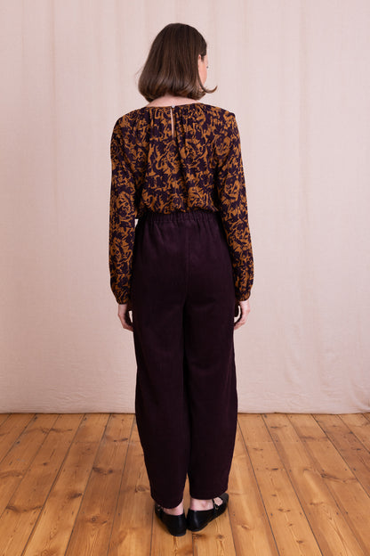 Burgundy Cord Bubble Trousers