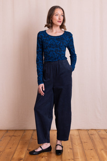 Navy Cord Bubble Trousers