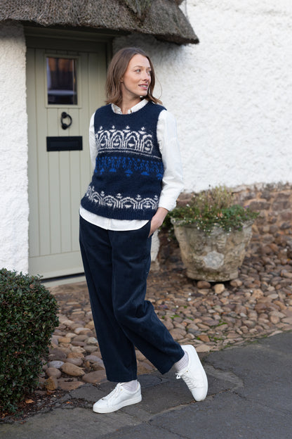 Navy Cord Bubble Trousers