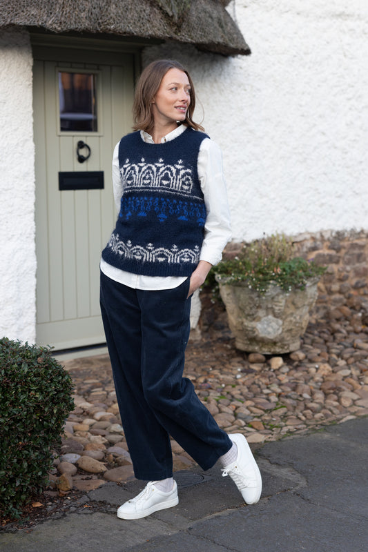 Navy Cord Bubble Trousers