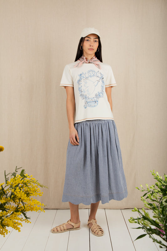 Polly Skirt - Navy Gingham