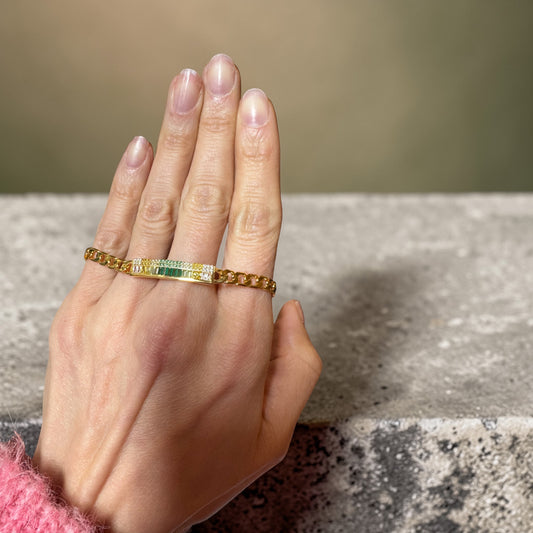 Baguette Bracelet in Green