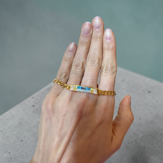 Baguette Bracelet in Blue