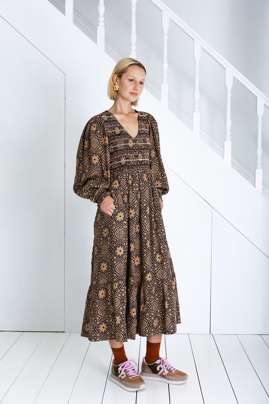 Troy Dress - Midnight/Sand